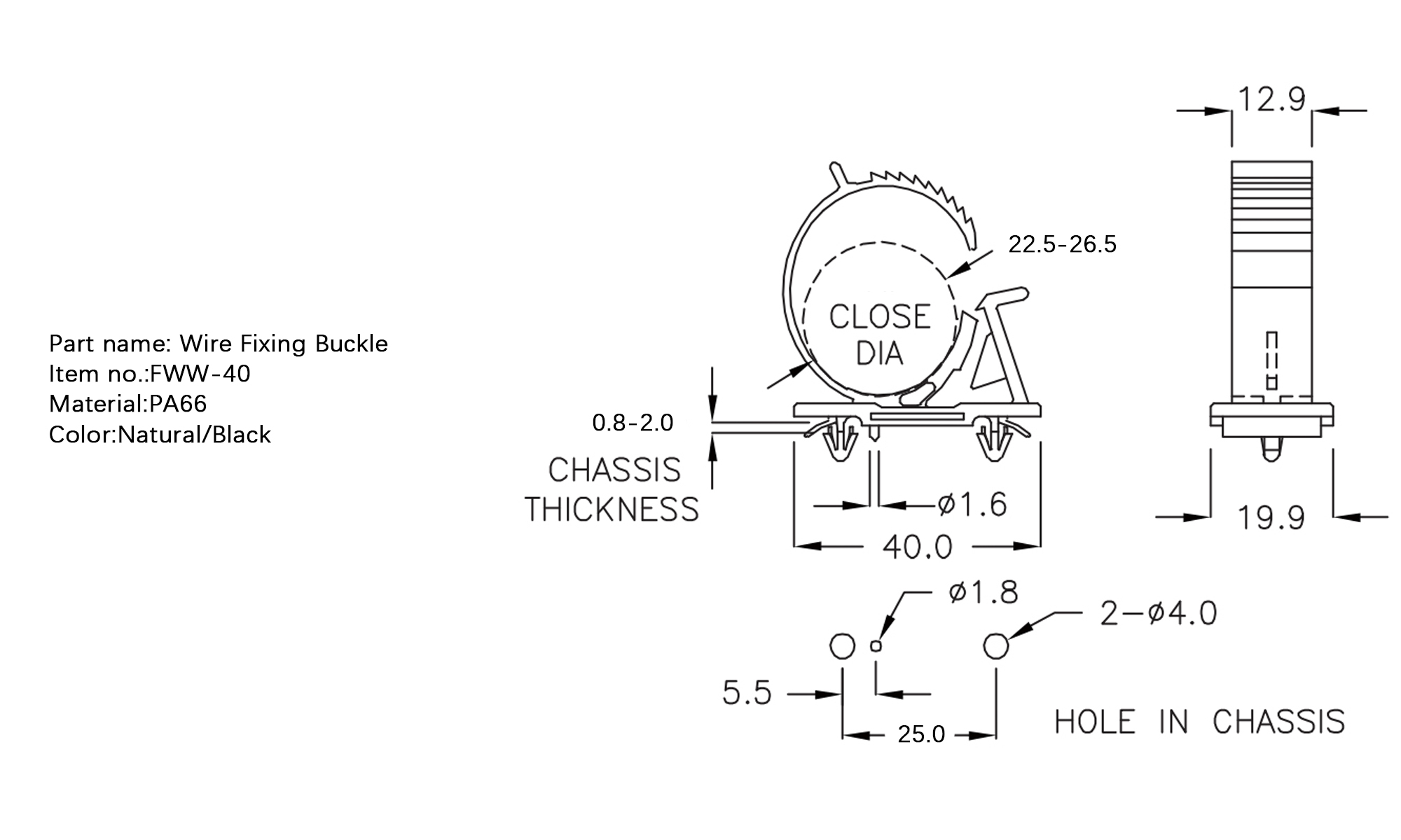 Wire Fixing Buckle FWW-40